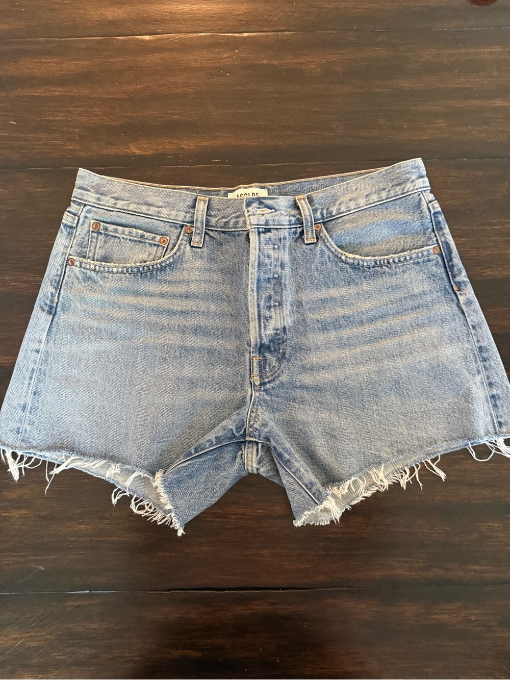 NWOT Agolde Parker Long Denim Shorts, Size 30